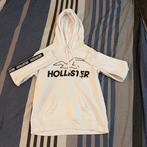 Hollister White Hoodie Logo Design Medium